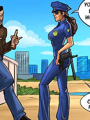 Uniform comic porn chick punishing hot dude with her mouth and pussy