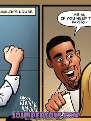 Free John Persons comics presents big black cock with nice blonde slurping on up and down